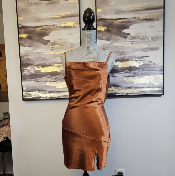 Shein Cowl Satin Dress - Picture 3 of 9